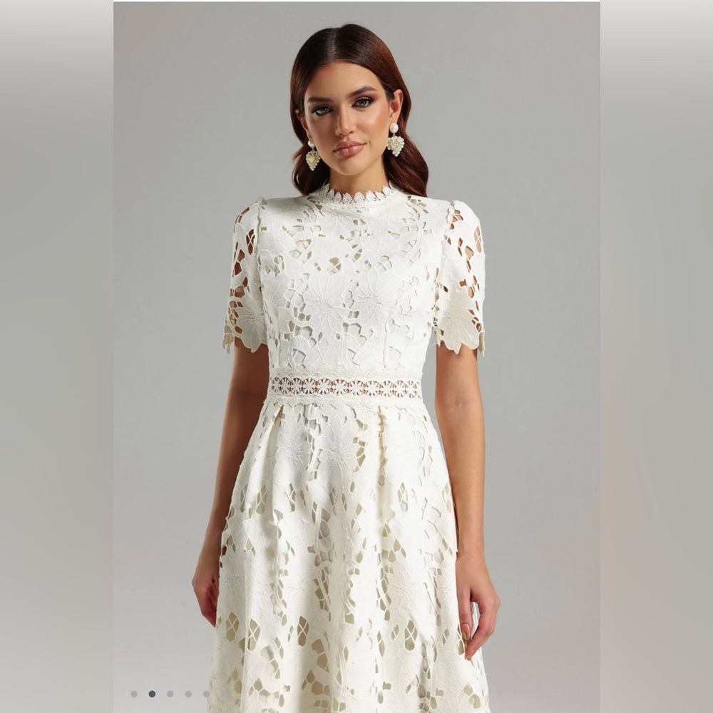 Elegant White Lace Dress